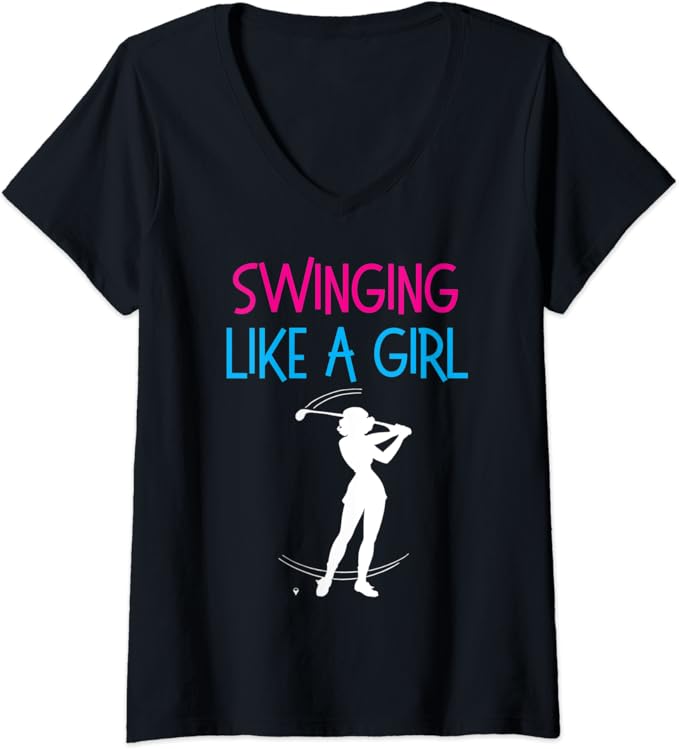 Womens Women Golfer Gifts Women Golf VNeck TShirt